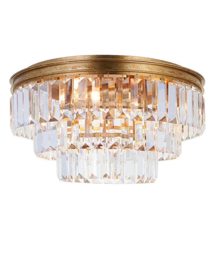 Jordan Collection - Flush Mount Chandelier - 40cm - Antique Gold - Designer Chandelier Australia