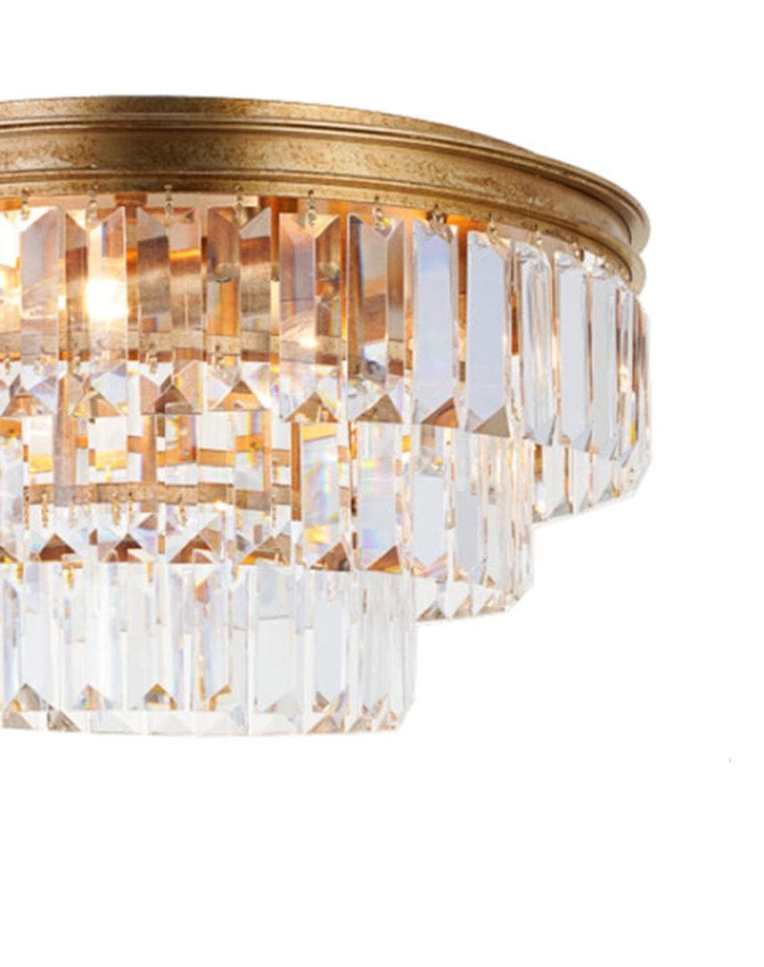 Jordan Collection - Flush Mount Chandelier - 40cm - Antique Gold - Designer Chandelier Australia