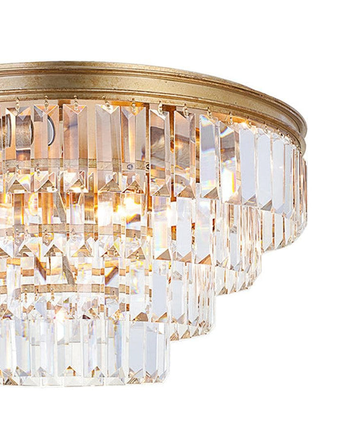 Jordan Collection - Flush Mount Chandelier - 50cm - Antique Gold - Designer Chandelier Australia