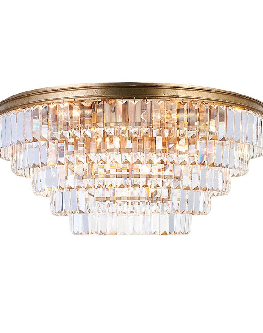 Jordan Collection - Flush Mount Chandelier - 70cm - Antique Gold