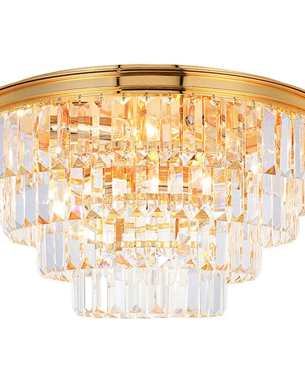 Jordan Collection - Flush Mount Chandelier - 50cm - Gold Plated