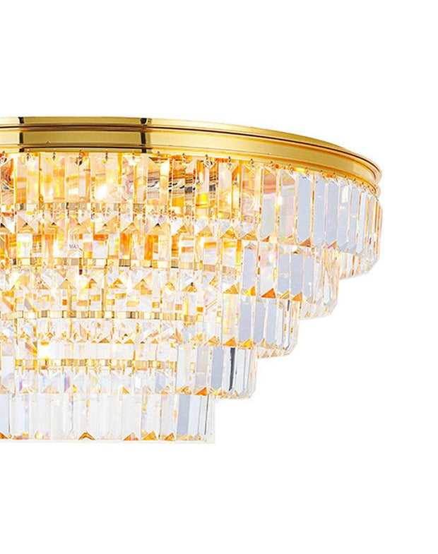 Jordan Collection - Flush Mount Chandelier - 70cm - Gold Plated