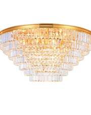 Jordan Collection - Flush Mount Chandelier - 90cm - Gold Plated