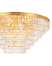 Jordan Collection - Flush Mount Chandelier - 90cm - Gold Plated