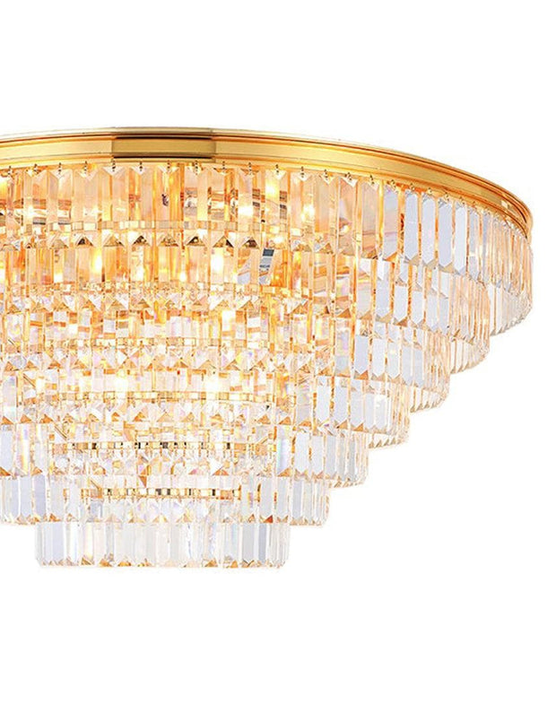 Jordan Collection - Flush Mount Chandelier - 90cm - Gold Plated