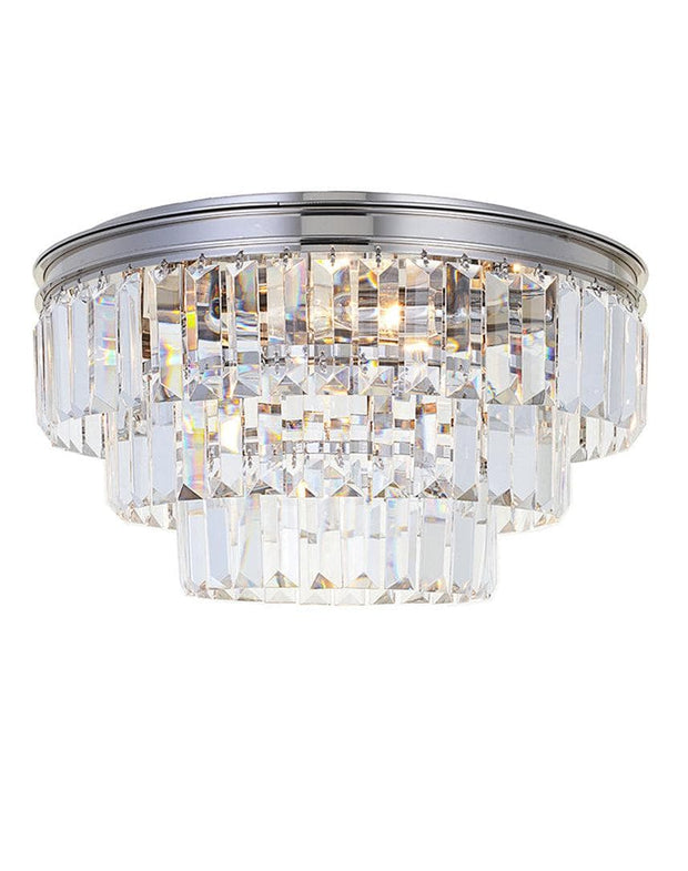 Jordan Collection - Flush Mount Chandelier - 40cm - Nickel Plated