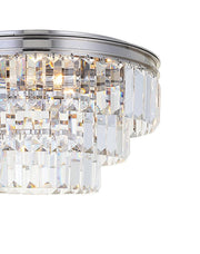 Jordan Collection - Flush Mount Chandelier - 40cm - Nickel Plated