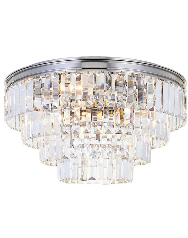 Jordan Collection - Flush Mount Chandelier - 50cm - Nickel Plated