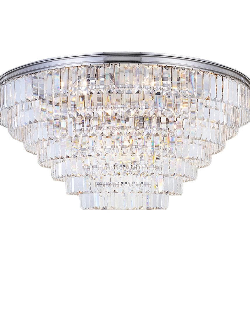 Jordan Collection - Flush Mount Chandelier - 90cm - Nickel Plated