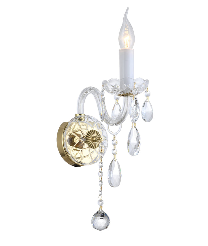 Bohemian Elegance Single Arm Wall Light Sconce – Brass Fixtures to Match Prague Series
