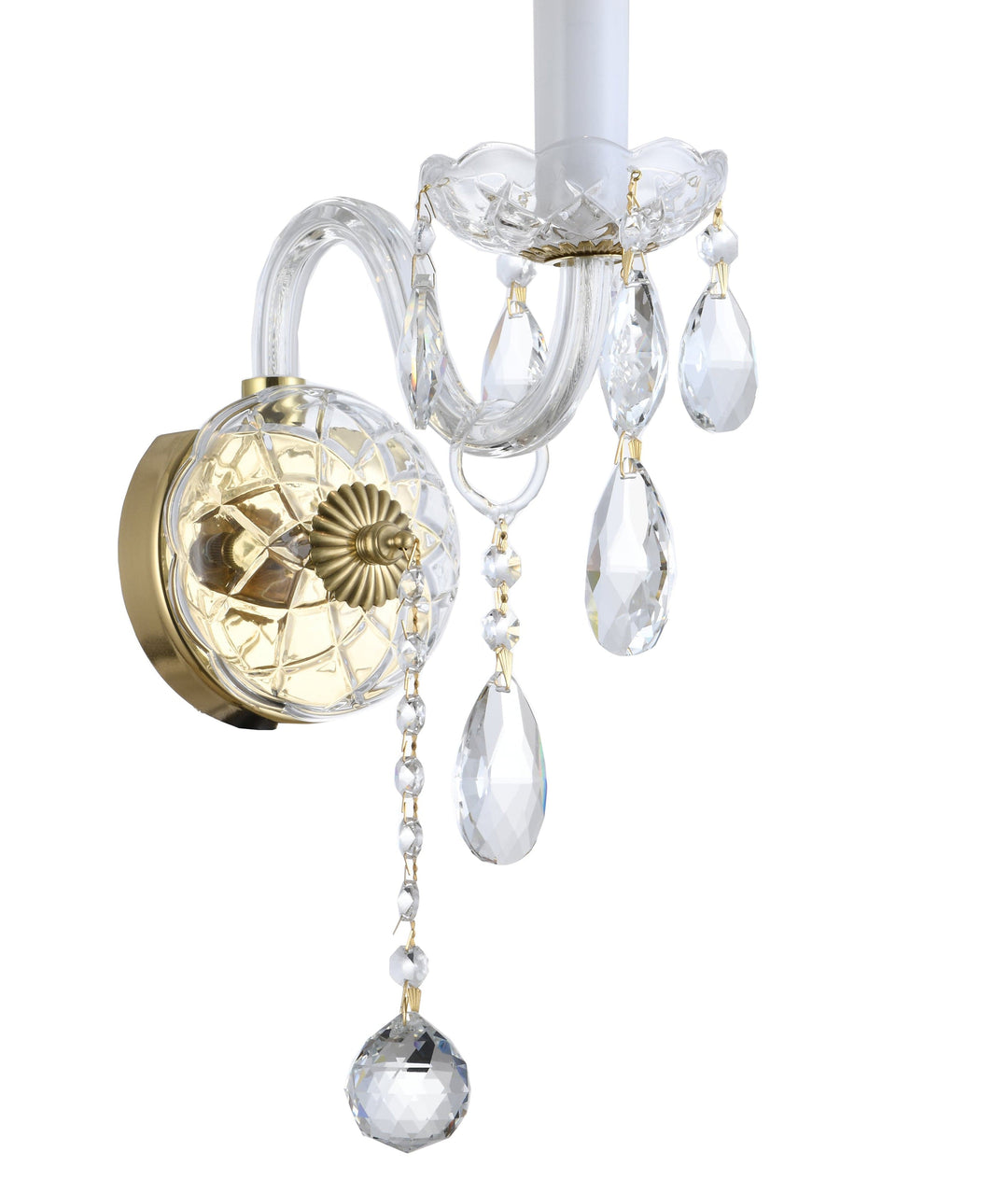 Bohemian Elegance Single Arm Wall Light Sconce – Brass Fixtures to Match Prague Series