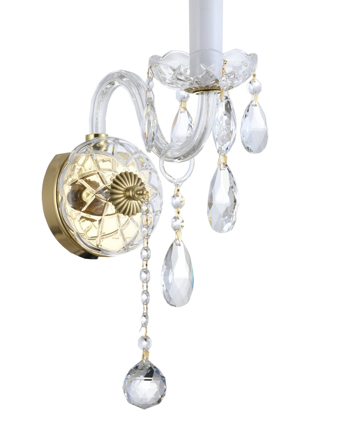 Bohemian Elegance Single Arm Wall Light Sconce – Brass Fixtures to Match Prague Series