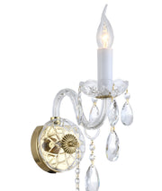 Bohemian Elegance Single Arm Wall Light Sconce- Brass Fixtures (to match Prague series)