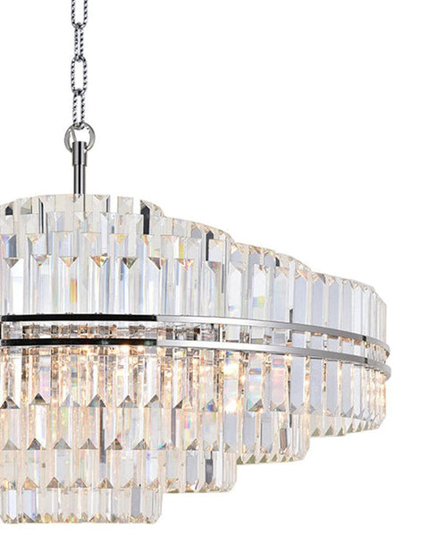 Ashton Collection - 100cm Chandelier - Nickel Plated