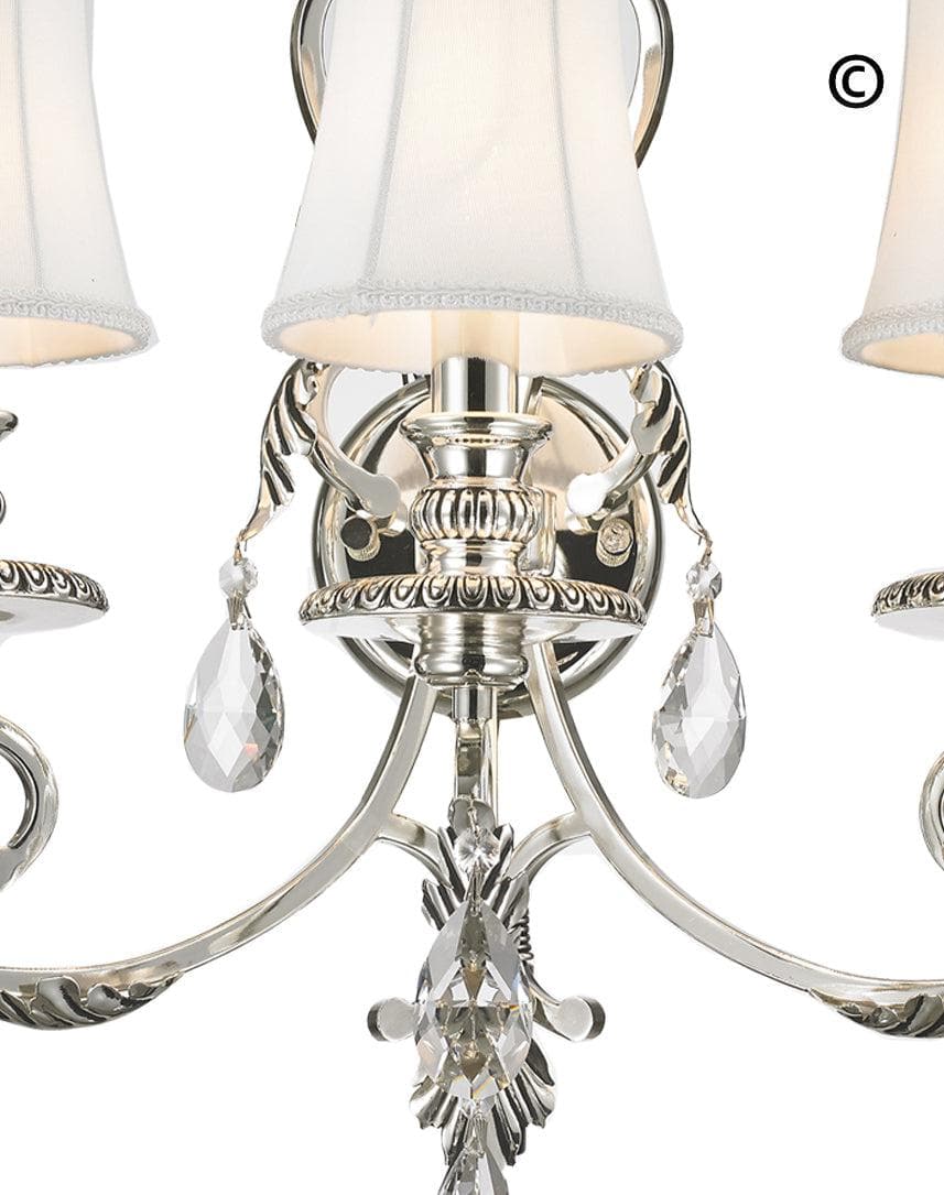ARIA - Hampton Triple Arm Wall Sconce - Silver Plated - Designer Chandelier 