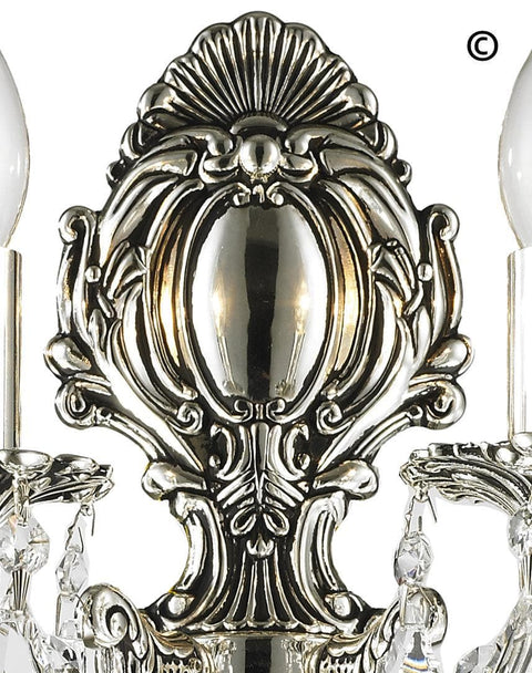 AMERICANA 2 Light Wall Sconce - Victorian - Silver Plated - Designer Chandelier 