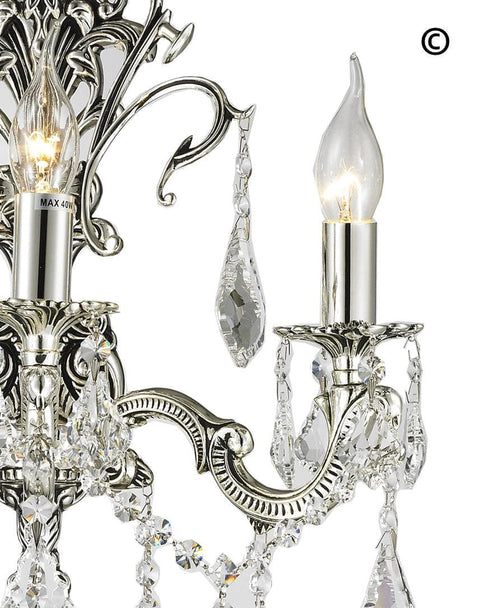 AMERICANA 3 Light Wall Sconce - Silver Plated - Designer Chandelier 