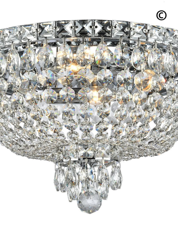 NewYork Empress - Flush Mount Basket Chandelier - Chrome - W:40cm - Designer Chandelier 