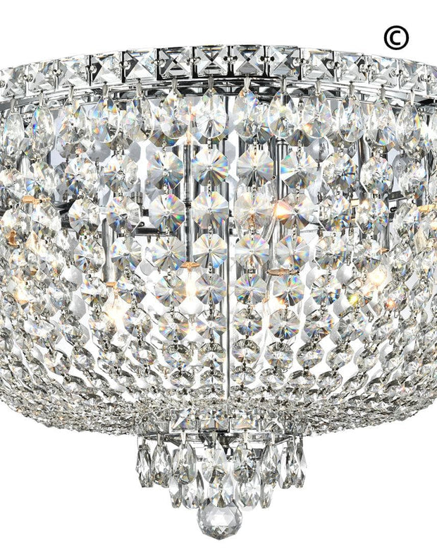 NewYork Empress - Flush Mount Basket Chandelier - Chrome - W:60cm - Designer Chandelier 