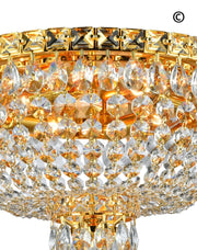 NewYork Empress - Flush Mount Basket Chandelier - Gold - W:40cm - Designer Chandelier 