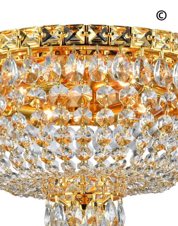 NewYork Empress - Flush Mount Basket Chandelier - Gold - W:40cm - Designer Chandelier 
