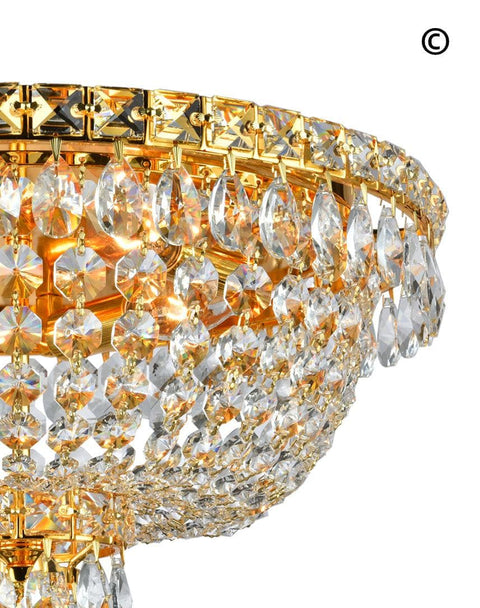NewYork Empress - Flush Mount Basket Chandelier - Gold - W:40cm - Designer Chandelier 
