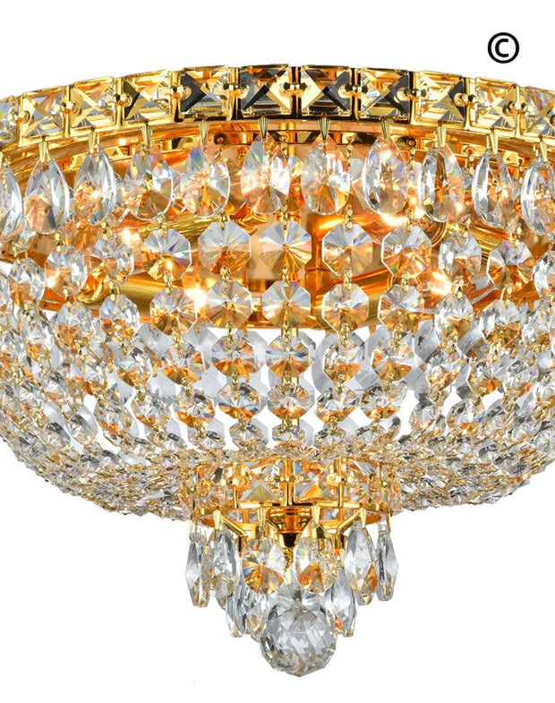 NewYork Empress - Flush Mount Basket Chandelier - Gold - W:40cm - Designer Chandelier 