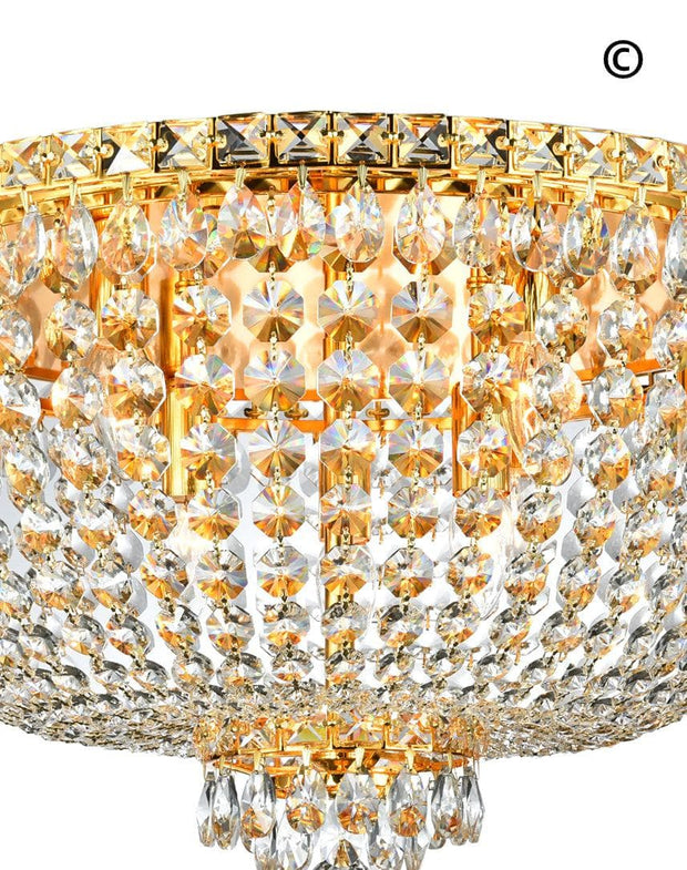 NewYork Empress - Flush Mount Basket Chandelier - Gold - W:60cm - Designer Chandelier 