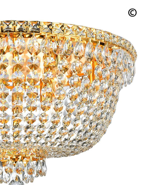 NewYork Empress - Flush Mount Basket Chandelier - Gold - W:60cm - Designer Chandelier 