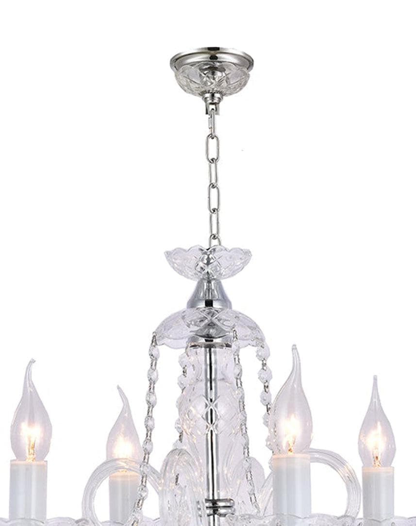 Bohemian Prague 4 Arm Crystal Chandelier - Chrome Fixtures