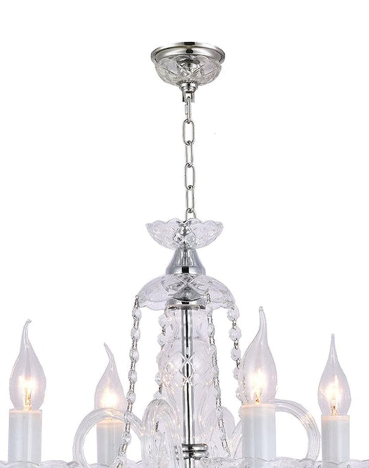Bohemian Prague 4 Arm Crystal Chandelier - Chrome Fixtures