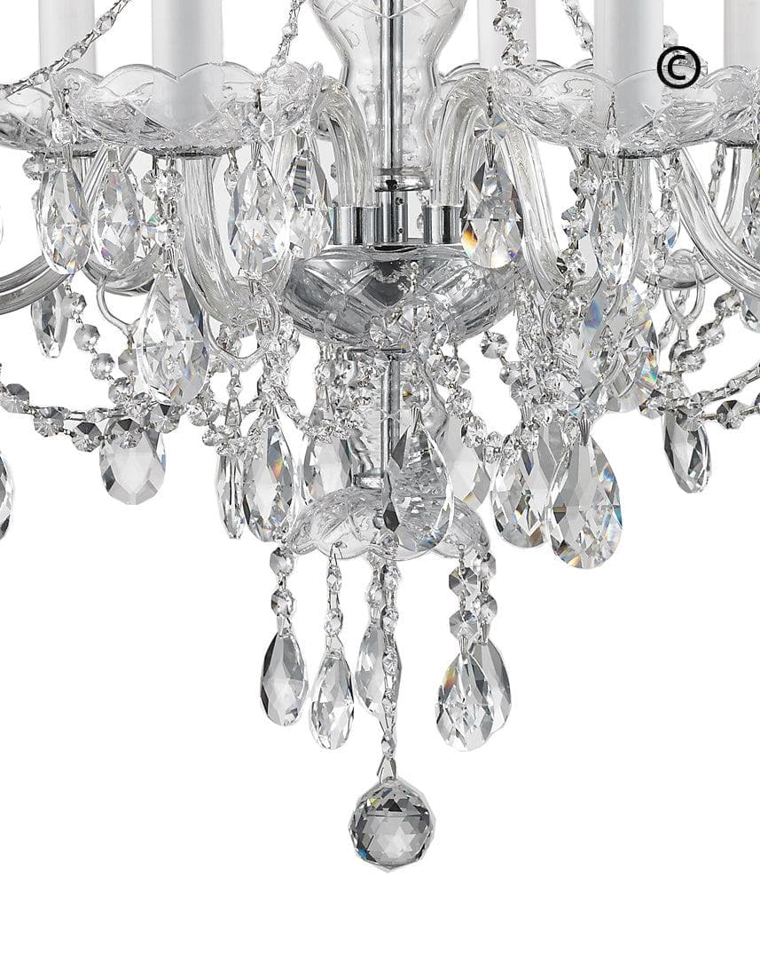Bohemian Brilliance 7 Arm Crystal Chandelier- CHROME - Designer Chandelier 