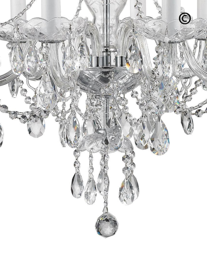 Bohemian Brilliance 7 Arm Crystal Chandelier- CHROME - Designer Chandelier 