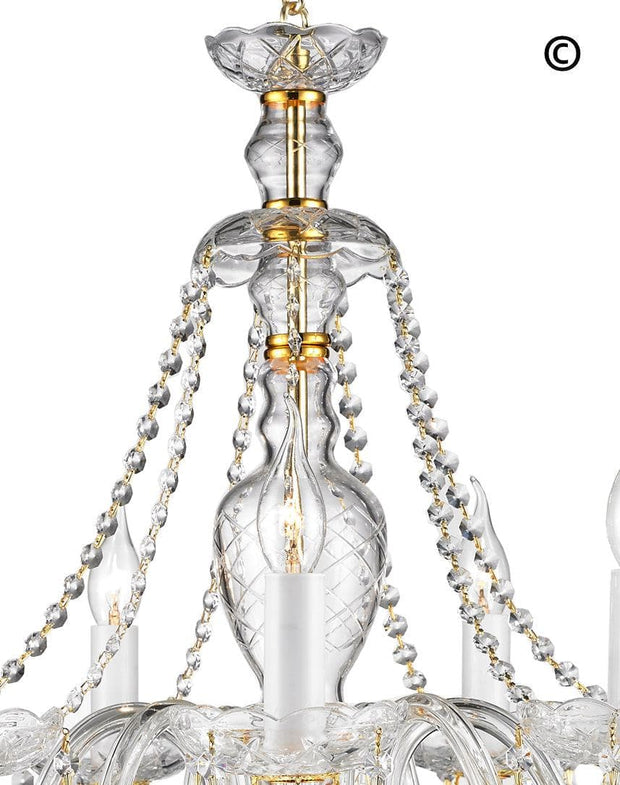 Bohemian Brilliance 7 Arm Crystal Chandelier- GOLD - Designer Chandelier 