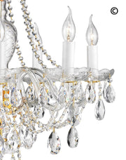 Bohemian Brilliance 7 Arm Crystal Chandelier- GOLD - Designer Chandelier 