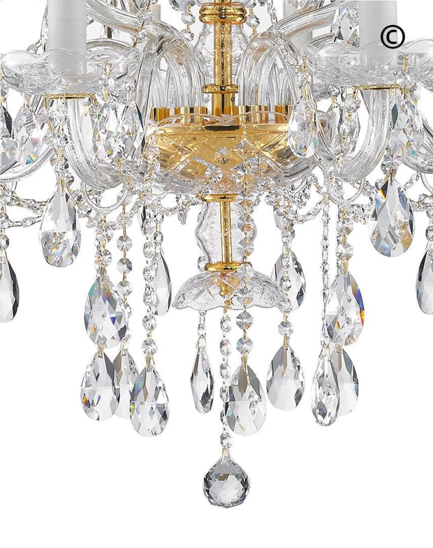 Bohemian Brilliance 12 Arm Crystal Chandelier- GOLD - Designer Chandelier 