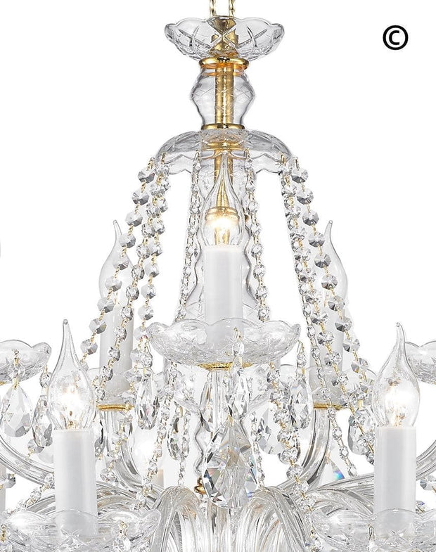 Bohemian Brilliance 15 Arm Crystal Chandelier- GOLD - Designer Chandelier 