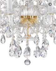 Bohemian Brilliance 15 Arm Crystal Chandelier- GOLD - Designer Chandelier 