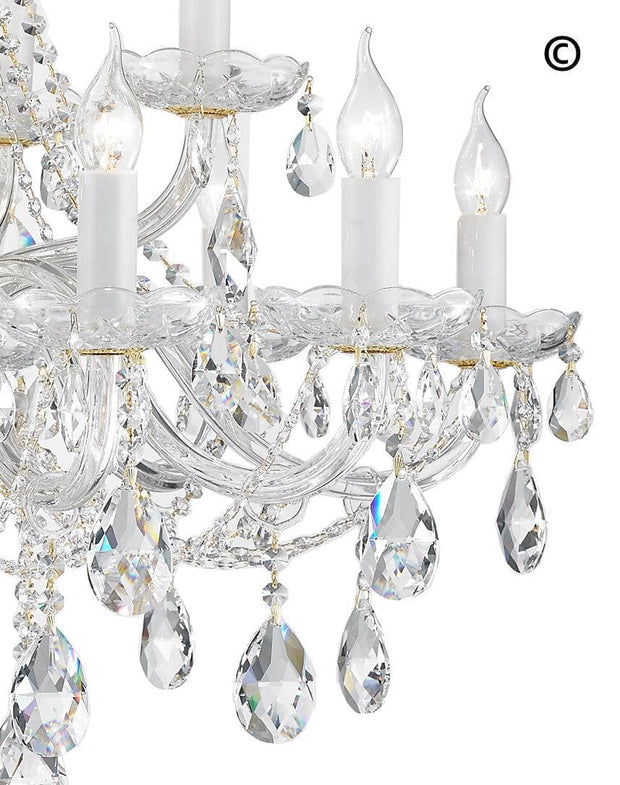 Bohemian Brilliance 15 Arm Crystal Chandelier- GOLD - Designer Chandelier 