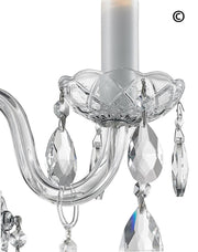 Bohemian Elegance Single Arm Wall Light Sconce- CHROME - Designer Chandelier 