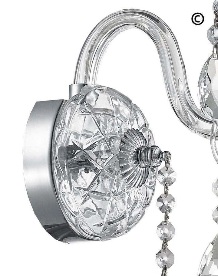 Bohemian Elegance Single Arm Wall Light Sconce- CHROME - Designer Chandelier 