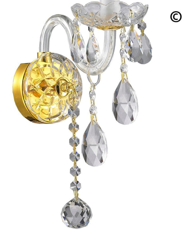 Bohemian Elegance Single Arm Wall Light Sconce - GOLD - Designer Chandelier 