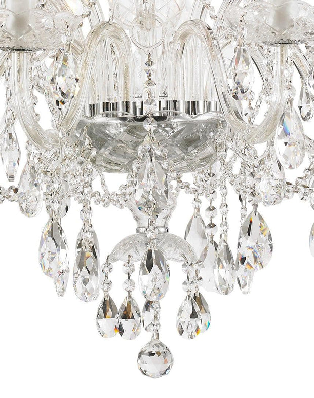 Bohemian Prague 8 Arm Crystal Chandelier - Chrome Fixtures