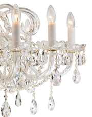 Bohemian Prague 10 Arm Crystal Chandelier - Brass Fixtures - Designer Chandelier 