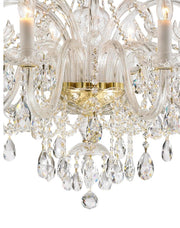 Bohemian Prague 10 Arm Crystal Chandelier - Brass Fixtures