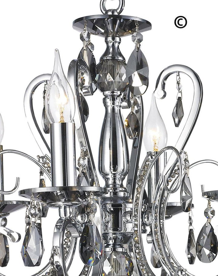 NewYork Princess 4 Arm SMOKE Chandelier - W:42cm - Designer Chandelier 