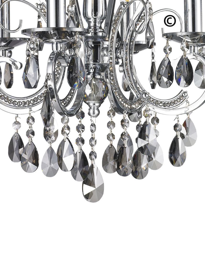 NewYork Princess 4 Arm SMOKE Chandelier - W:42cm - Designer Chandelier 