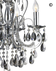 NewYork Princess 4 Arm SMOKE Chandelier - W:42cm - Designer Chandelier 