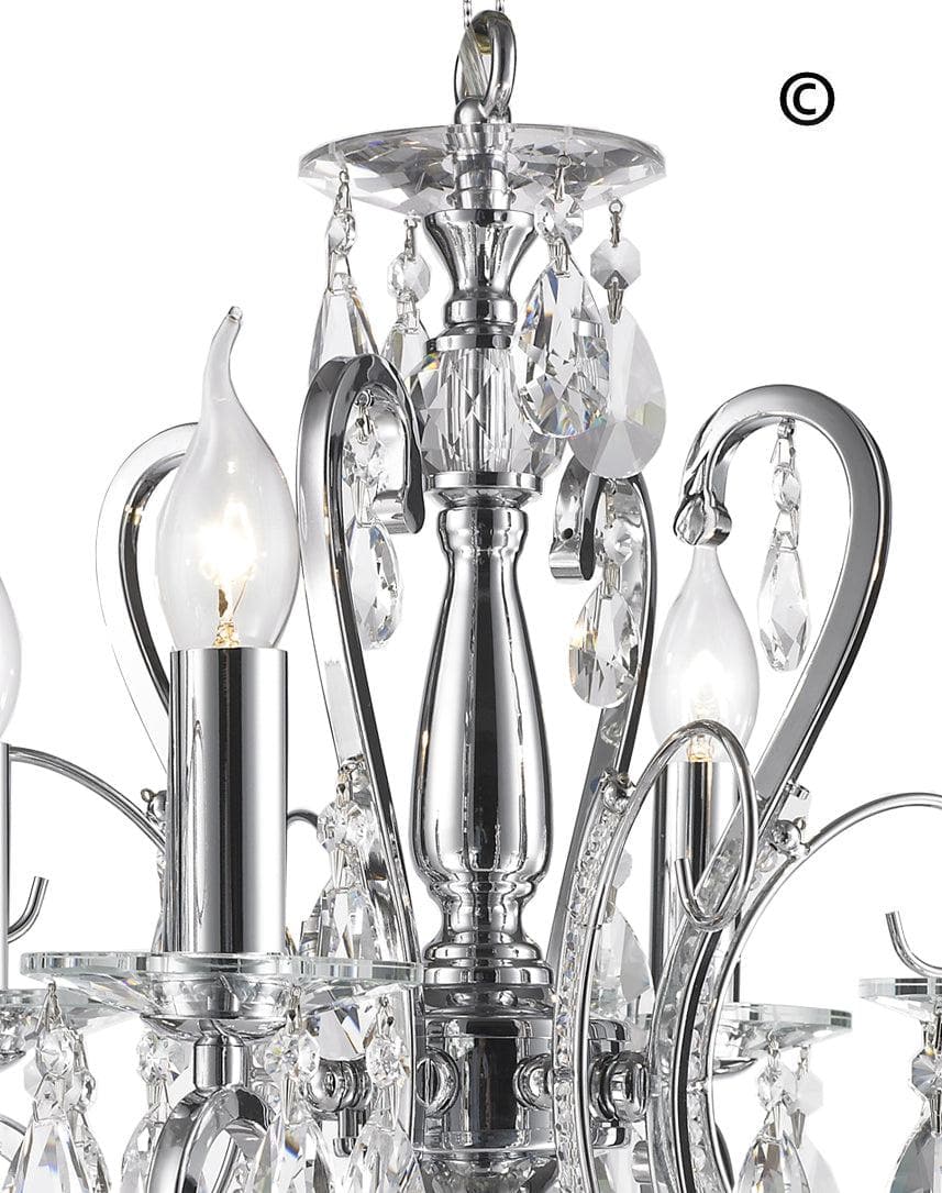 NewYork Princess 4 Arm Chandelier - W:42cm - Designer Chandelier 