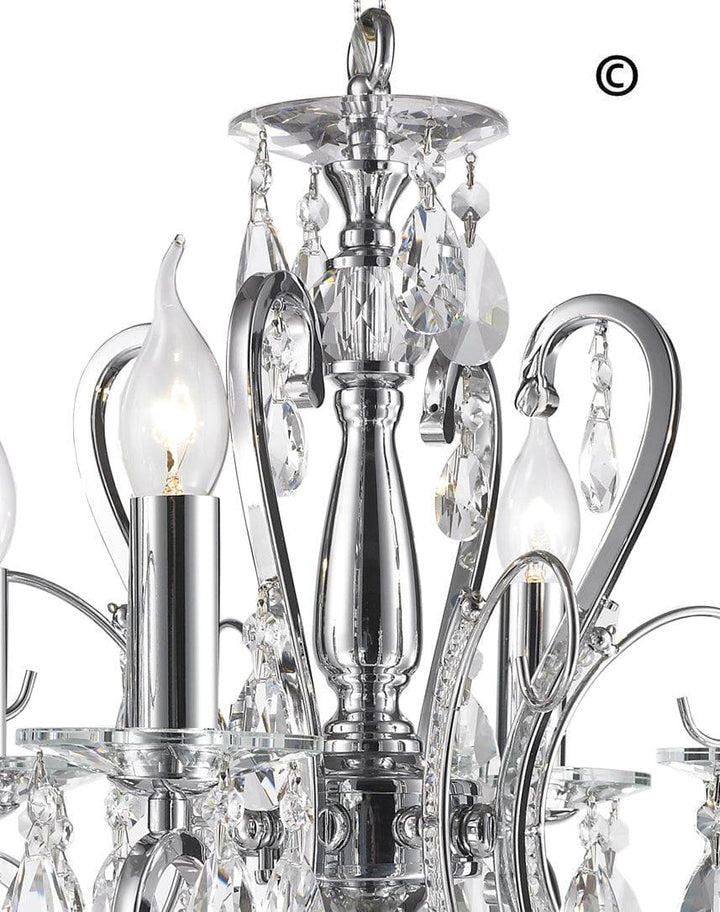 NewYork Princess 4 Arm Chandelier - W:42cm - Designer Chandelier 